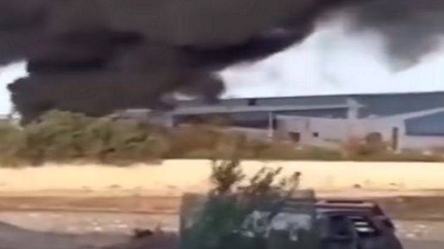 نشوب-حريق-بمستودع-تابع-لشركة-النقل-بالساحل-إيقاف-المعتدي